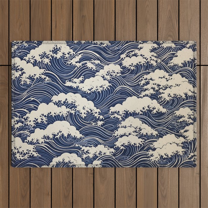 Endless Kanagawa Waves Outdoor Rug Gallery Image 1