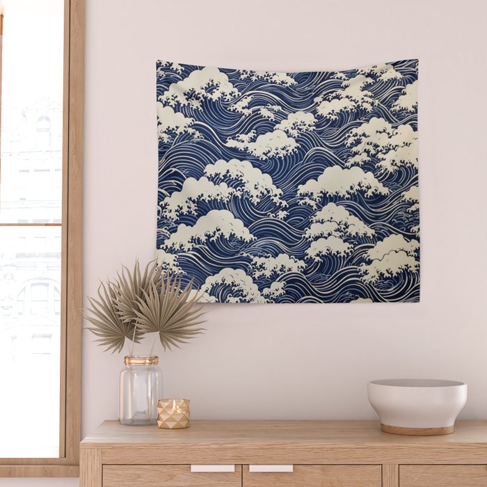 Endless Kanagawa Waves Wall Tapestry Gallery Image 2