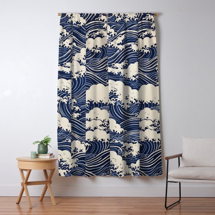 Endless Kanagawa Waves Window Curtain Gallery Image 5