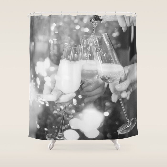 CHEERS - New Years Eve Party Shower Curtain Gallery Image 1