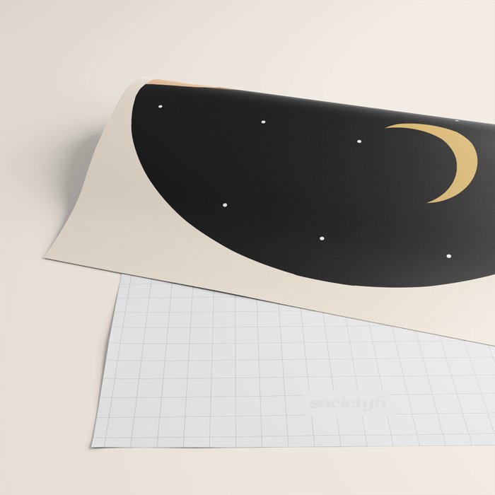 Desert Nights, Modern Bohemian Travel Sand Dunes, Eclectic Moon Stars Vintage Arc, Pastel Building Nature Landscape  Wrapping Paper Gallery Image 2