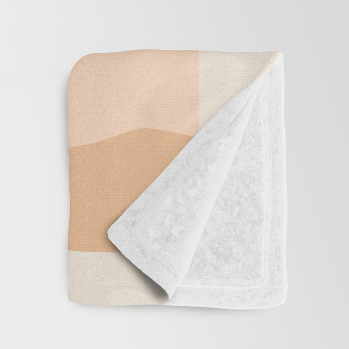 Desert Nights, Modern Bohemian Travel Sand Dunes, Eclectic Moon Stars Vintage Arc, Pastel Building Nature Landscape  Throw Blanket Gallery Image 3