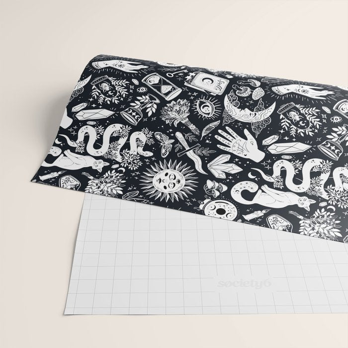 Witchy Things In Black And White Wrapping Paper Gallery Image 2