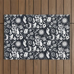 Witchy Things In Black And White Outdoor Rug Gallery Image 1