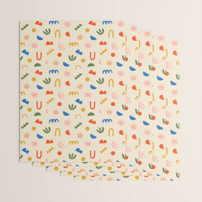 Abstract organic nature shape art pattern Wrapping Paper Gallery Image 3