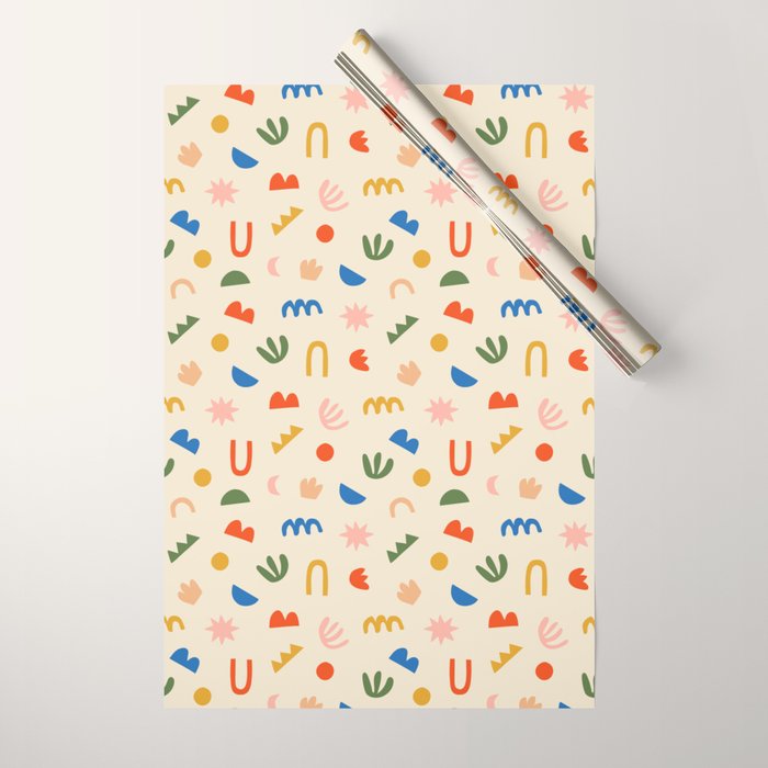 Abstract organic nature shape art pattern Wrapping Paper Gallery Image 1