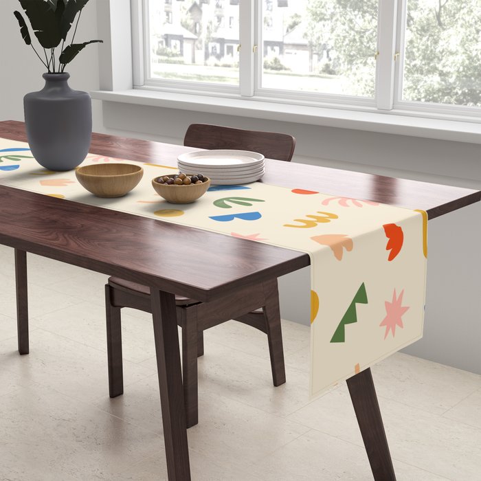 Abstract organic nature shape art pattern Table Runner Gallery Image 2