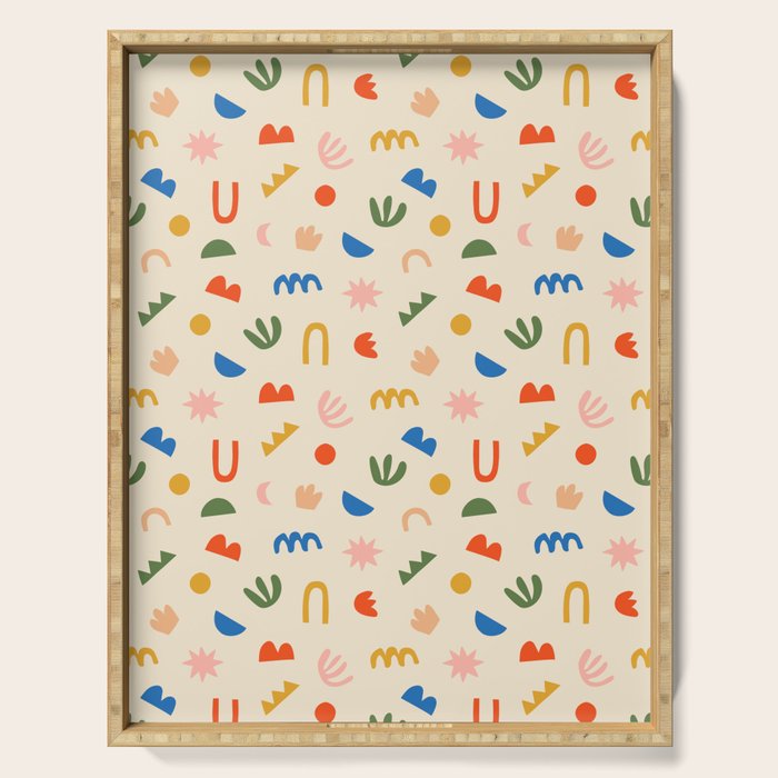 Abstract organic nature shape art pattern Serving Tray Gallery Image 1