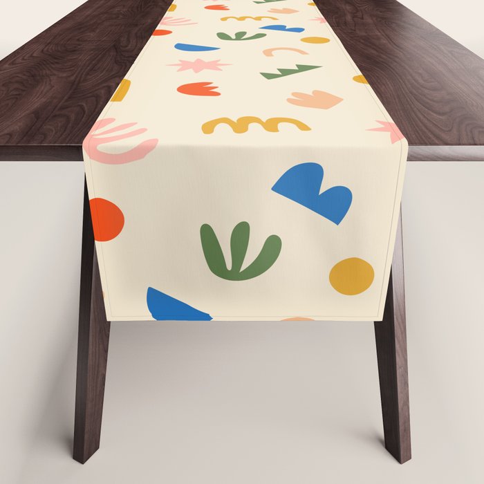 Abstract organic nature shape art pattern Table Runner Gallery Image 1