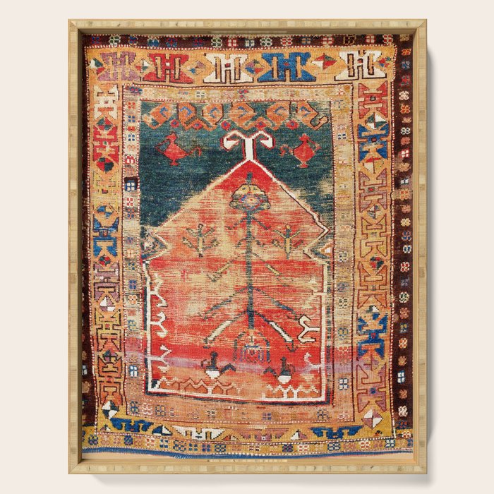 Konya Central Anatolian Niche Rug Print Serving Tray Gallery Image 1