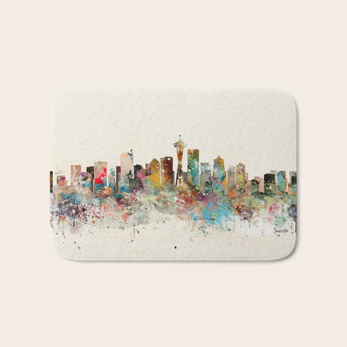 seattle skyline Bath Mat Gallery Image 1