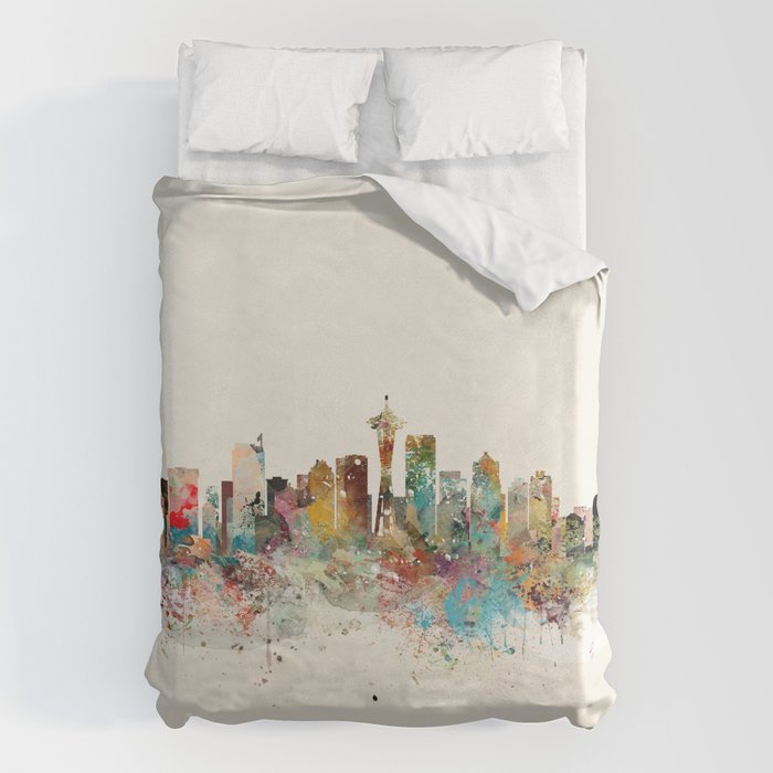 seattle skyline Duvet Cover Gallery Image 6