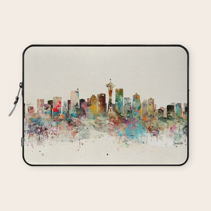 seattle skyline Laptop Sleeve Gallery Image 1