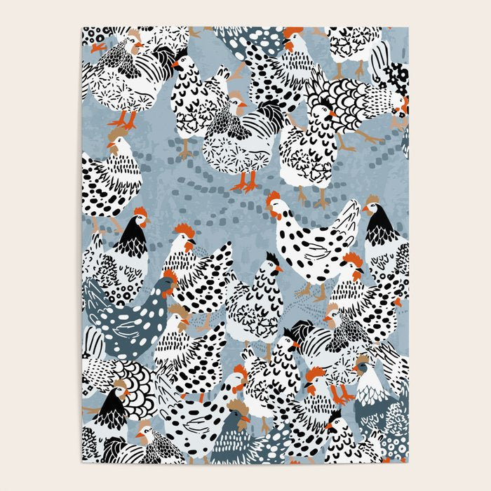 Favorite chickens blue Poster Gallery Image 4