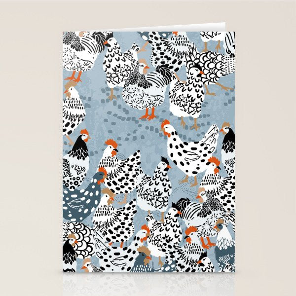 Favorite chickens blue Stationery Card Gallery Image 2