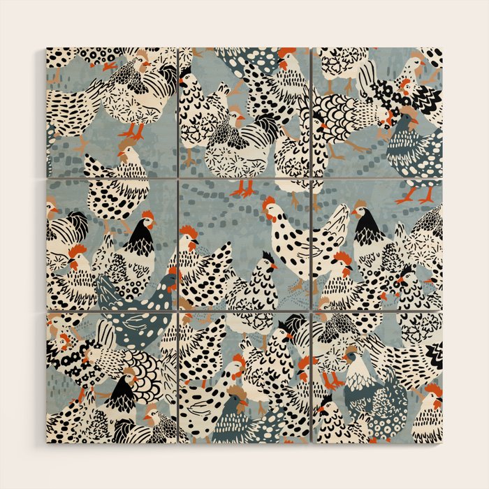 Favorite chickens blue Wood Wall Art Gallery Image 1