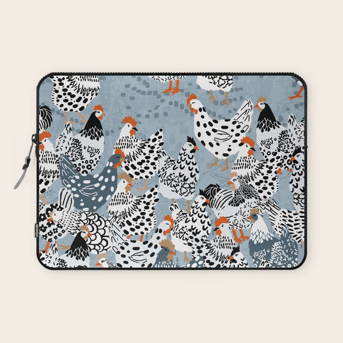 Favorite chickens blue Laptop Sleeve Gallery Image 1
