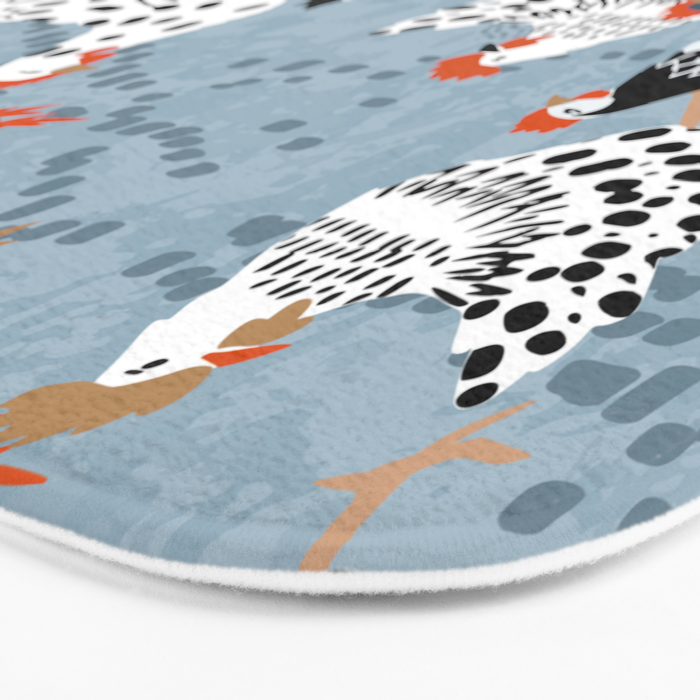 Favorite chickens blue Bath Mat Gallery Image 3