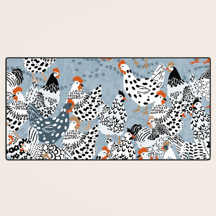Favorite chickens blue Desk Mat Gallery Image 3