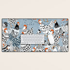 Favorite chickens blue Desk Mat Gallery Image 1