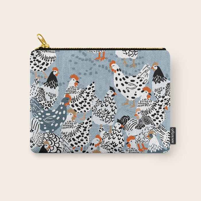 Favorite chickens blue Carry All Pouch Gallery Image 1