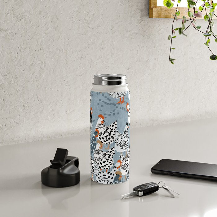 Favorite chickens blue Water Bottle Gallery Image 4
