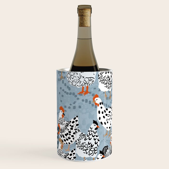 Favorite chickens blue Wine Chiller Gallery Image 1
