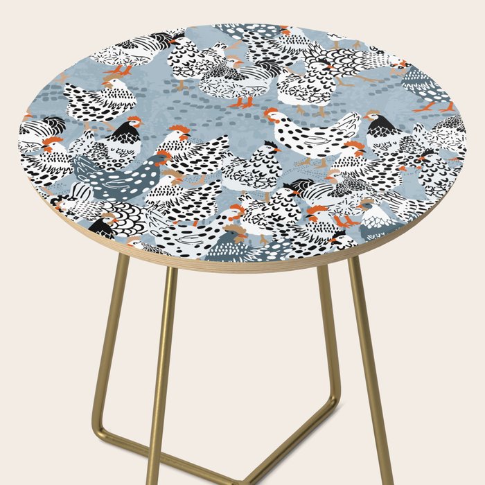 Favorite chickens blue Side Table Gallery Image 2