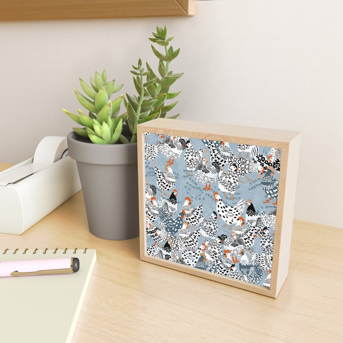 Favorite chickens blue Mini Art Print Gallery Image 2