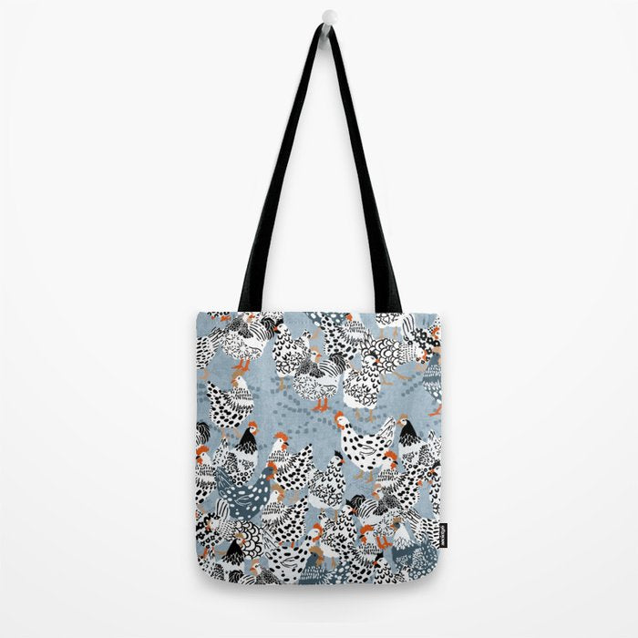Favorite chickens blue Tote Bag Gallery Image 2