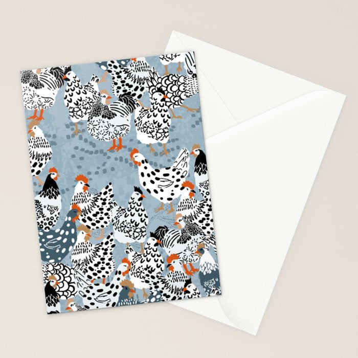 Favorite chickens blue Stationery Card Gallery Image 2