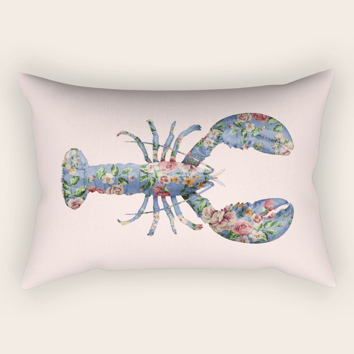 FLORAL LOBSTER Rectangular Pillow Gallery Image 1