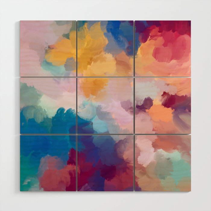 New Beginnings In Full Color | Abstract Texture Color Design Wood Wall Art Gallery Image 1