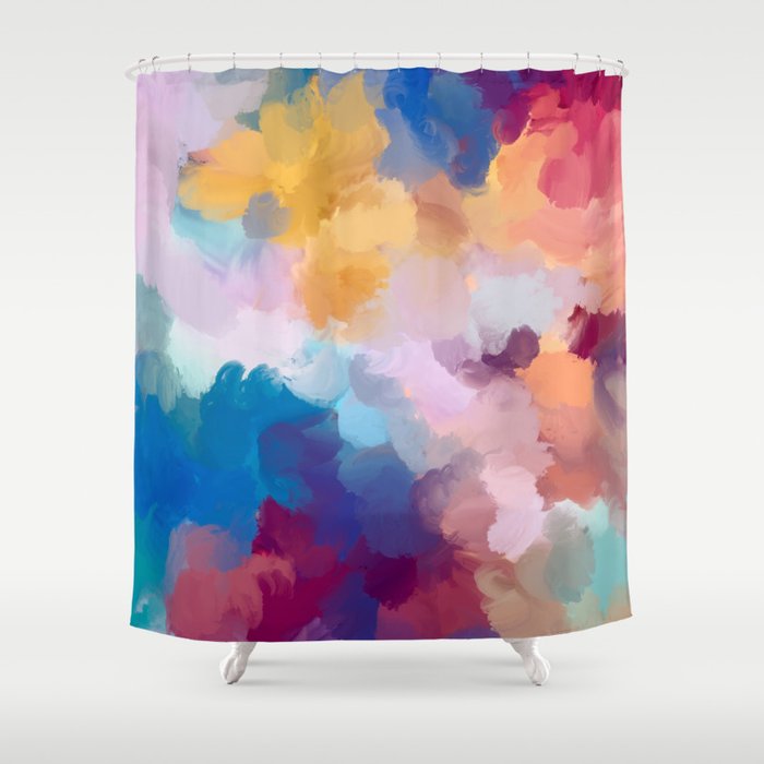New Beginnings In Full Color | Abstract Texture Color Design Shower Curtain Gallery Image 1