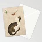 Minhwa: cat & butterflies (Korean traditional/folk art) Stationery Card Gallery Image 2