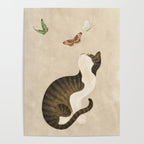 Minhwa: cat & butterflies (Korean traditional/folk art) Poster Gallery Image 4