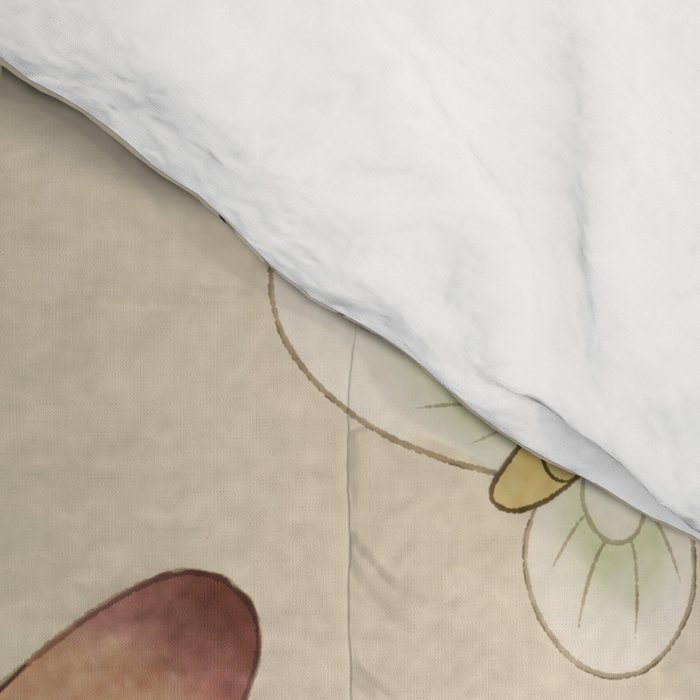 Minhwa: cat & butterflies (Korean traditional/folk art) Comforter Gallery Image 4