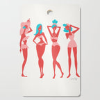 Beach Bombshells - Cyan & Coral Palette Cutting Board Gallery Image 1