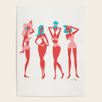 Beach Bombshells - Cyan & Coral Palette Poster Gallery Image 4