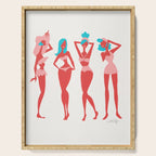 Beach Bombshells - Cyan & Coral Palette Serving Tray Gallery Image 1