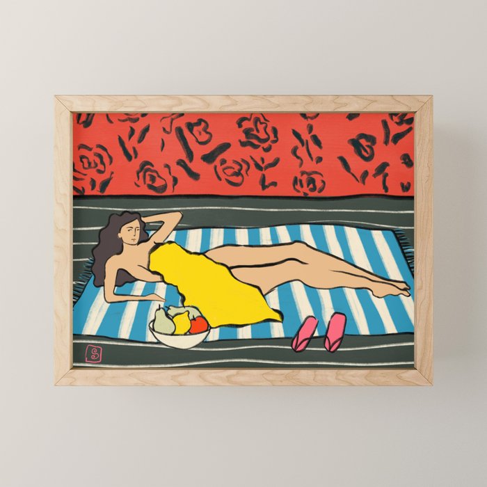 RESTING WOMAN Mini Art Print Gallery Image 1