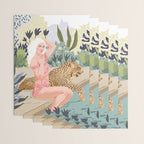How to Train Your Leopard, Wild Cat Bohemian Woman Painting, Swimming Pool Bikini Summer Swim Animal Wrapping Paper Gallery Image 3