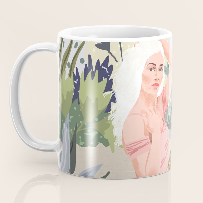 How to Train Your Leopard, Wild Cat Bohemian Woman Painting, Swimming Pool Bikini Summer Swim Animal Coffee Mug Gallery Image 3
