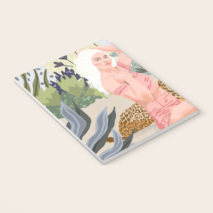 How to Train Your Leopard, Wild Cat Bohemian Woman Painting, Swimming Pool Bikini Summer Swim Animal Notebook Gallery Image 3