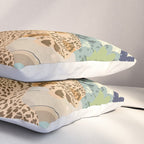 How to Train Your Leopard, Wild Cat Bohemian Woman Painting, Swimming Pool Bikini Summer Swim Animal Pillow Sham Gallery Image 3