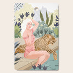 How to Train Your Leopard, Wild Cat Bohemian Woman Painting, Swimming Pool Bikini Summer Swim Animal Cutting Board Gallery Image 1