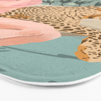 How to Train Your Leopard, Wild Cat Bohemian Woman Painting, Swimming Pool Bikini Summer Swim Animal Bath Mat Gallery Image 3