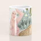 How to Train Your Leopard, Wild Cat Bohemian Woman Painting, Swimming Pool Bikini Summer Swim Animal Coffee Mug Gallery Image 4
