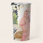 How to Train Your Leopard, Wild Cat Bohemian Woman Painting, Swimming Pool Bikini Summer Swim Animal Travel Mug Gallery Image 3