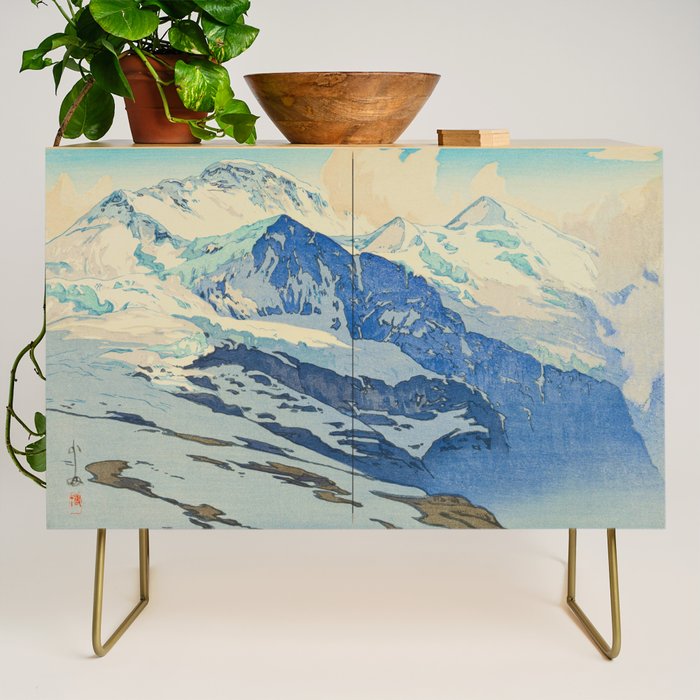 The Jungfrau Vintage Beautiful Japanese Woodblock Print Hiroshi Yoshida Credenza Gallery Image 1